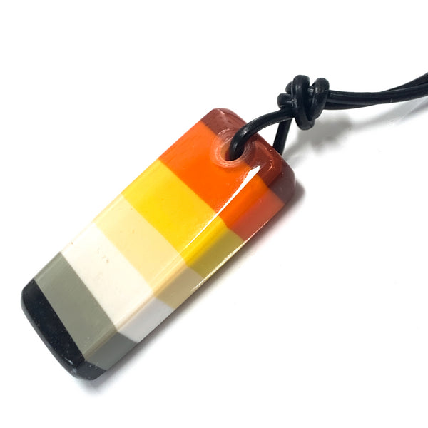 Bear Pride Flag Colours Pendant, Handmade